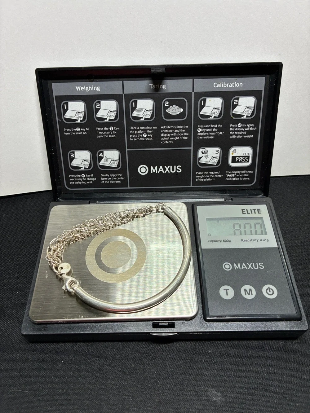 925 Sterling Silver Multi-Strand Chain, Half Cuff Bangle